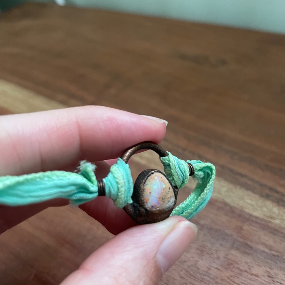 Fire Opal Electroform Wrap Bracelet - image 5
